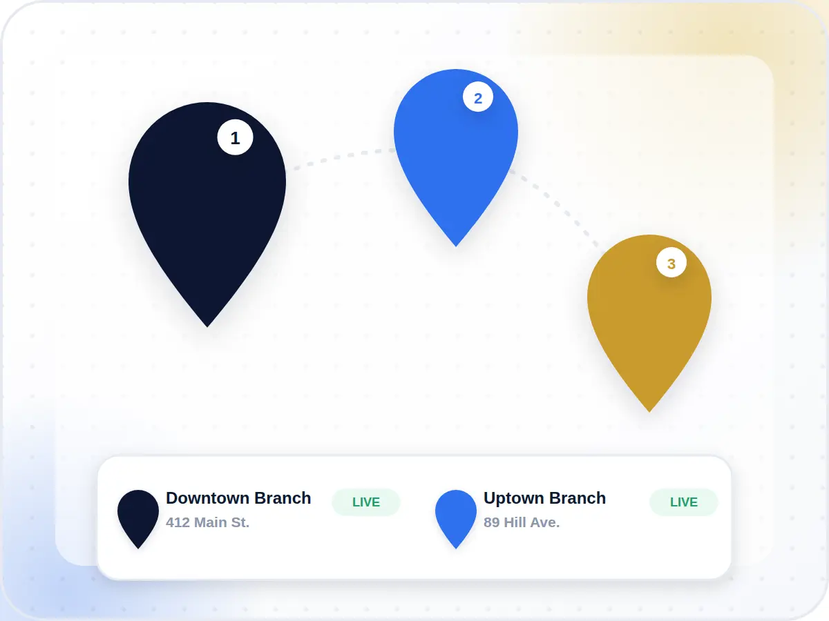 Multi-location manager for franchises and multi-branch brands